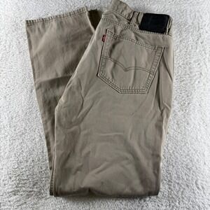Levis 514 Pants Mens 38x34 Khaki‎ Straight Chino Tan Red Tab School 5 Pockets